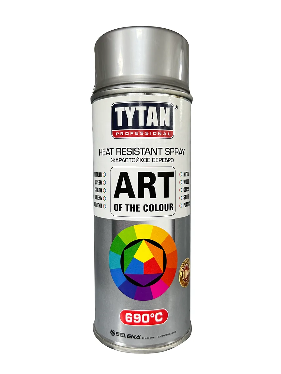 Краска аэрозольная Tytan Heat Resistant Spray 650 градус. 400 мл жаростойкое серебро