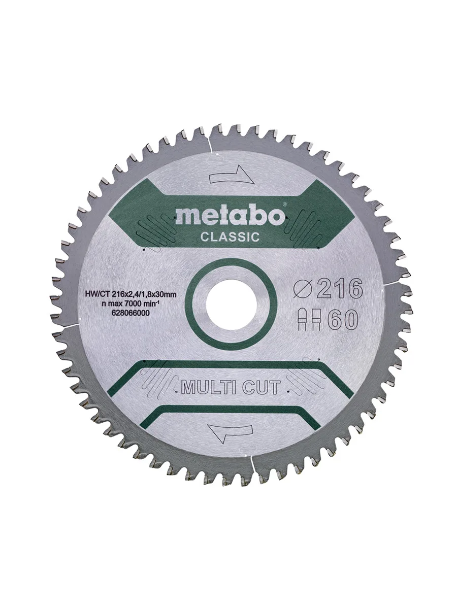 Пильный диск по дереву 216 х 30 мм Metabo Multi Cut Classic