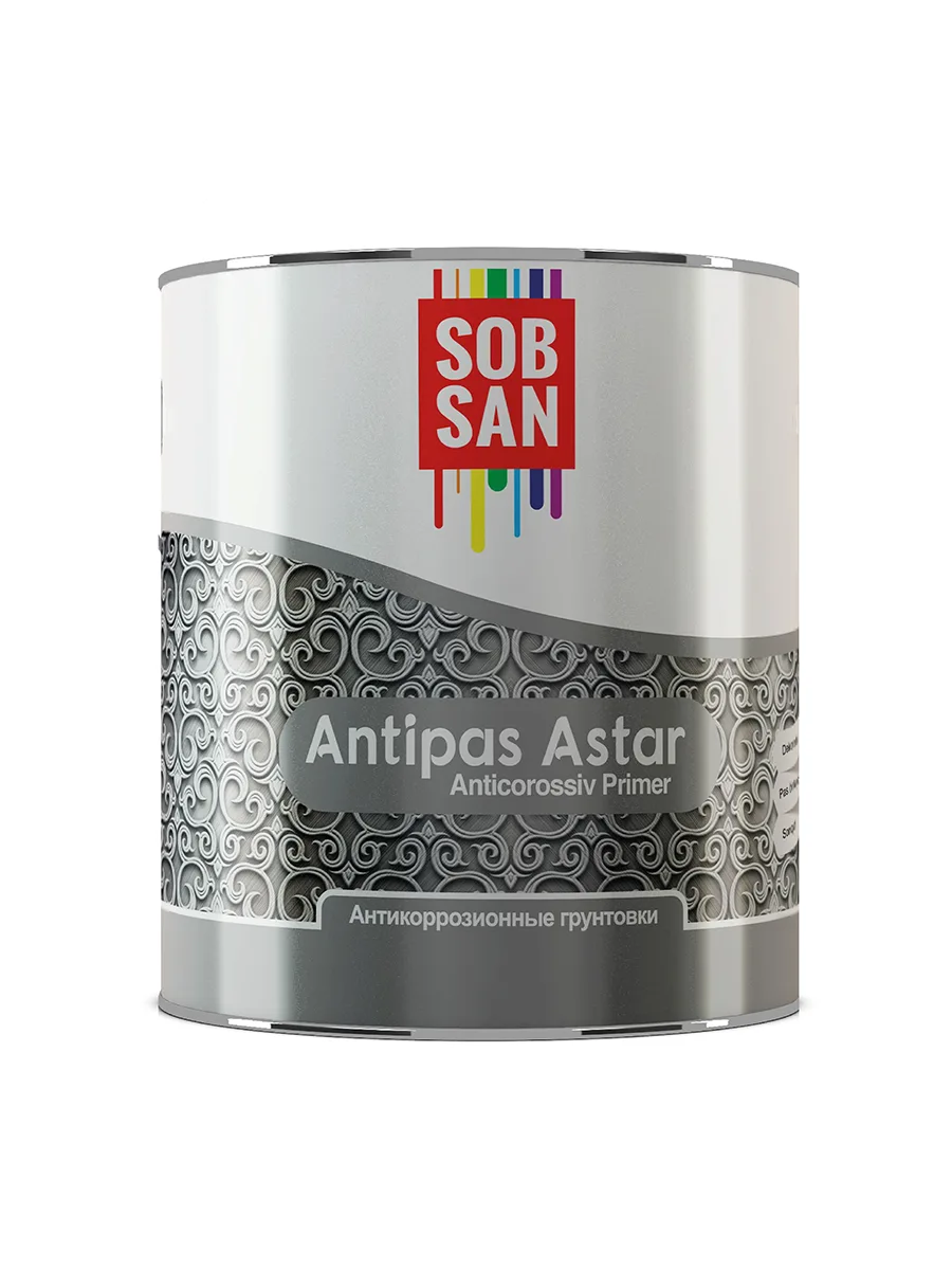 Антикоррозийная грунтовка 25 кг Sobsan Antipas Astar Anticorossiv Primer бордовый