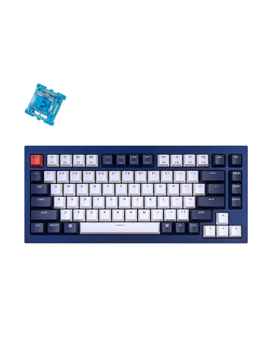 Игровая клавиатура Keychron Q1O2 Gateron Blue RGB темно-синий