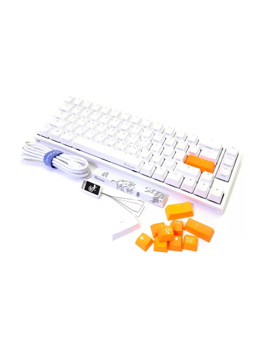 Игровая клавиатура Ducky One 2 SF Cherry Silent Red RGB LED белый