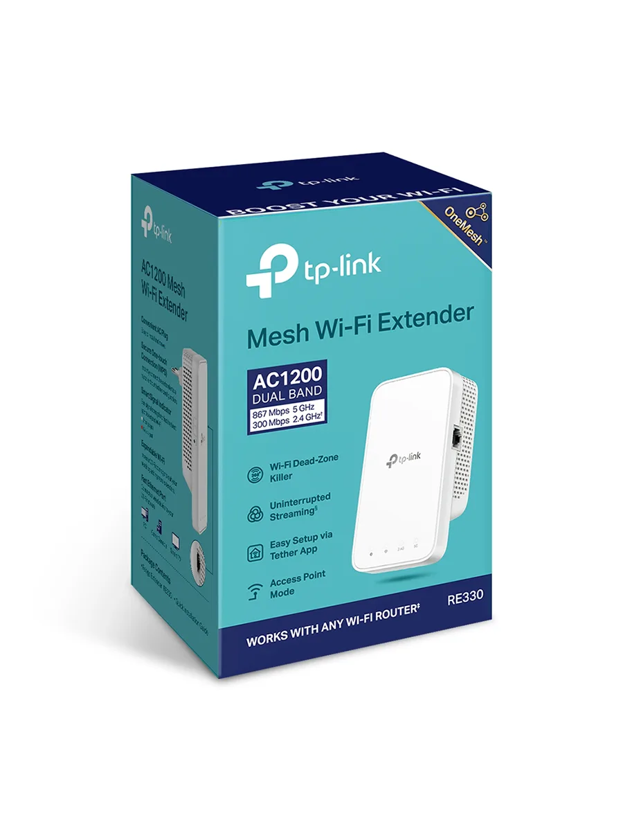 Усилитель Wi-Fi сигнала 2.4/5 ГГц TP-Link RE330 AC1200