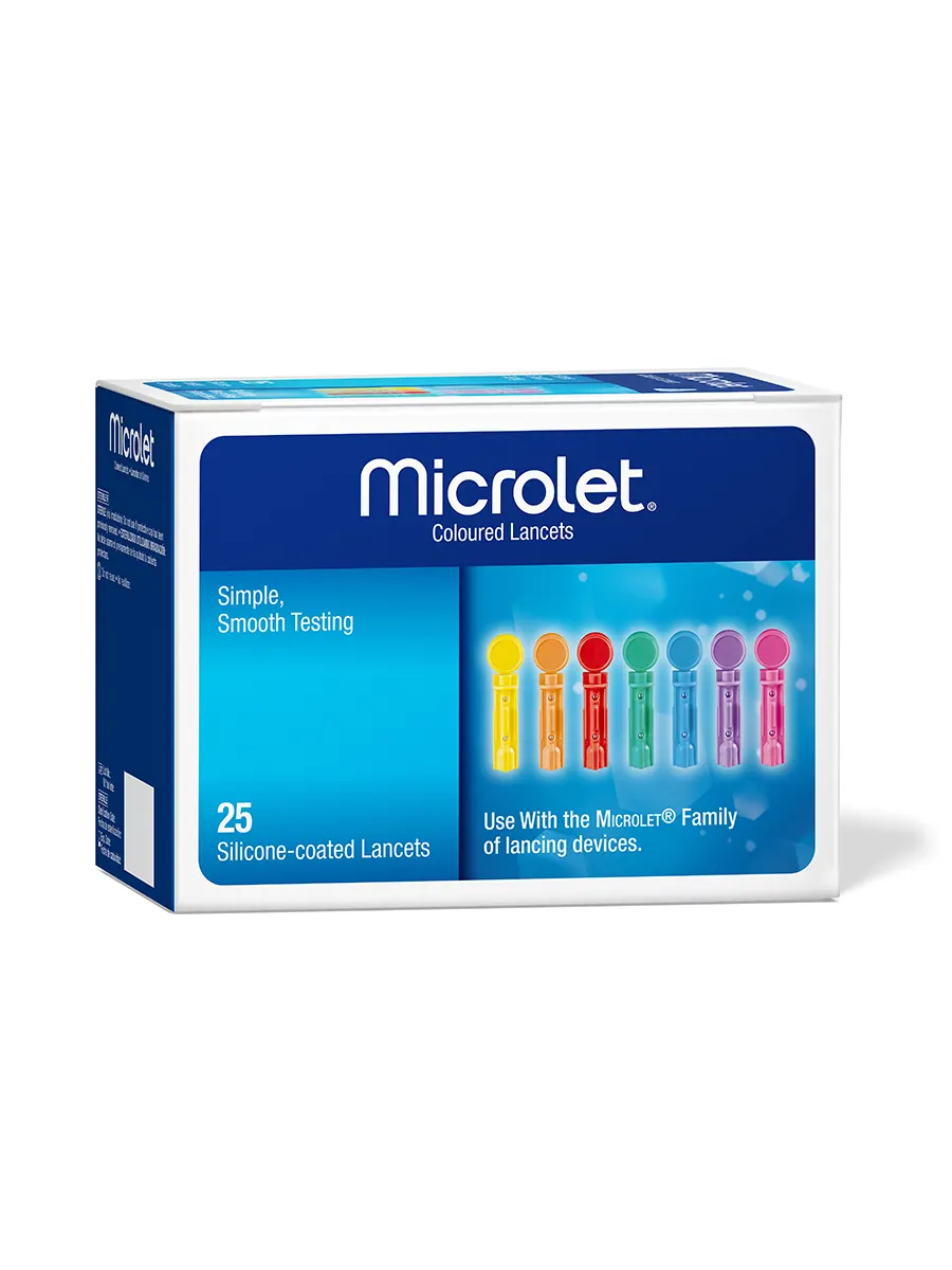 Ланцеты для глюкометра Microlet Lancets colored №25