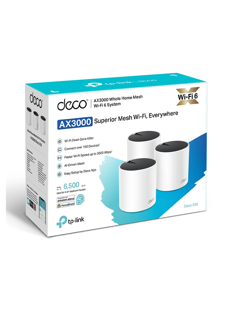 Wi-Fi Mesh система TP-Link Deco X55 (3-pack) 2.4/5 ГГц 2402 Мбит/с