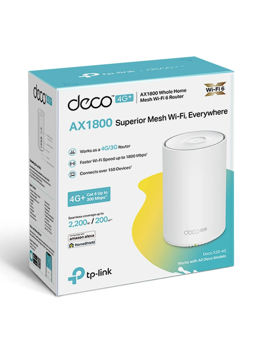 Wi-Fi Mesh система TP-Link Deco X20-4G (1-pack) 2.4/5 ГГц 1201 Мбит/с