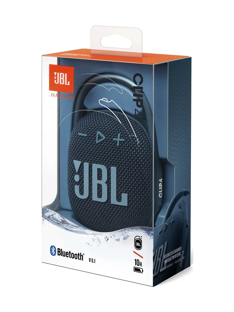 Портативная беспроводная колонка JBL Clip-4 синий