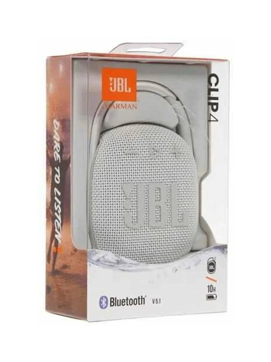 Портативная беспроводная колонка JBL Clip-4 белый