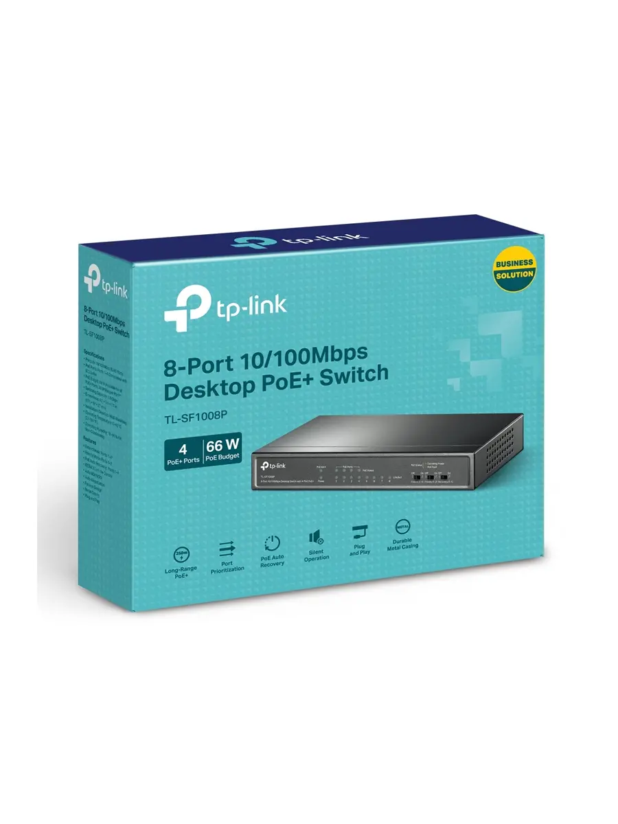 Неуправляемый коммутатор PoE Tp-Link TL-SF1008P V7