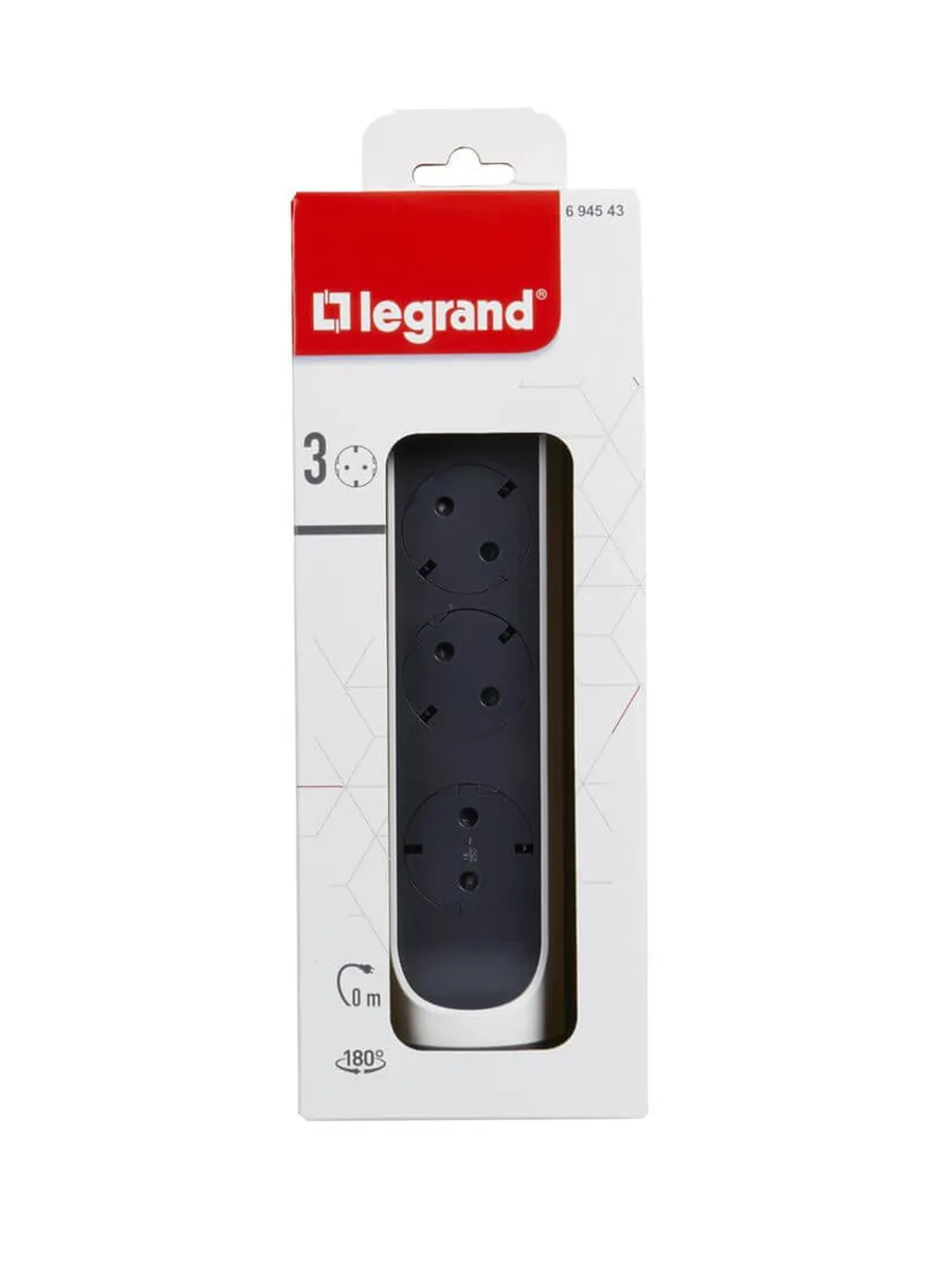 Удлинитель 3х без кабеля Legrand LG 694543