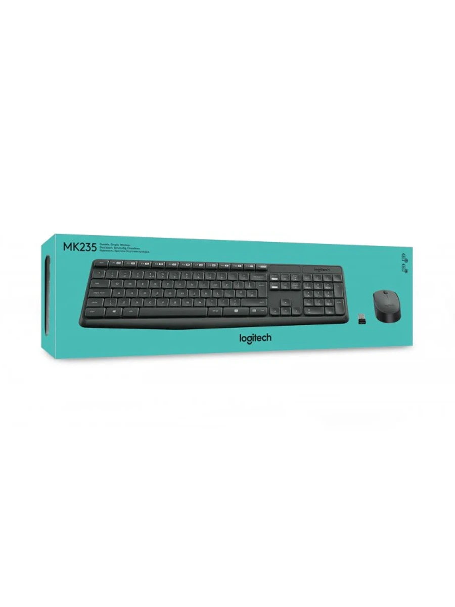 Беспроводная клавиатура и мышь Logitech MK235 серый