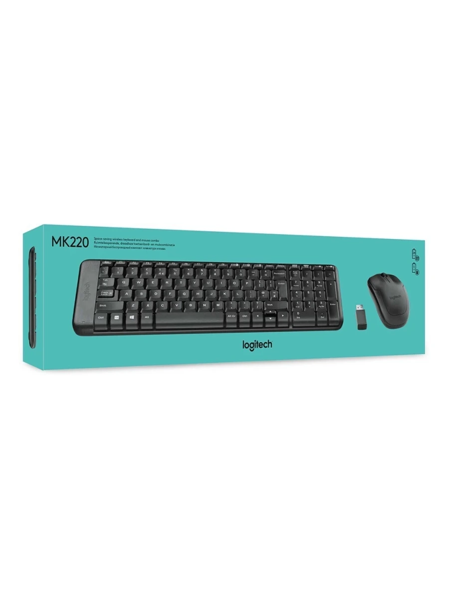 Беспроводная клавиатура и мышь Logitech MK220 чёрный