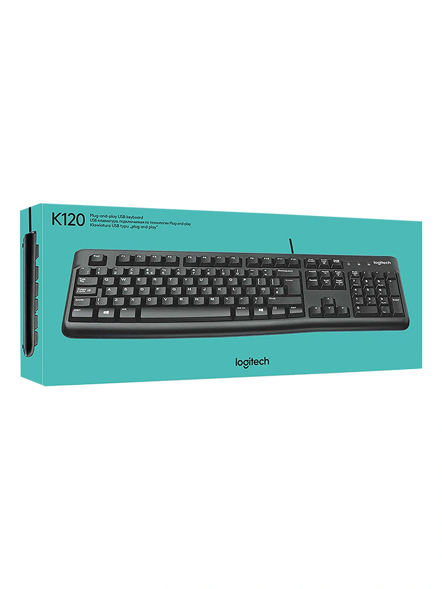 Проводная клавиатура Logitech K120 черный