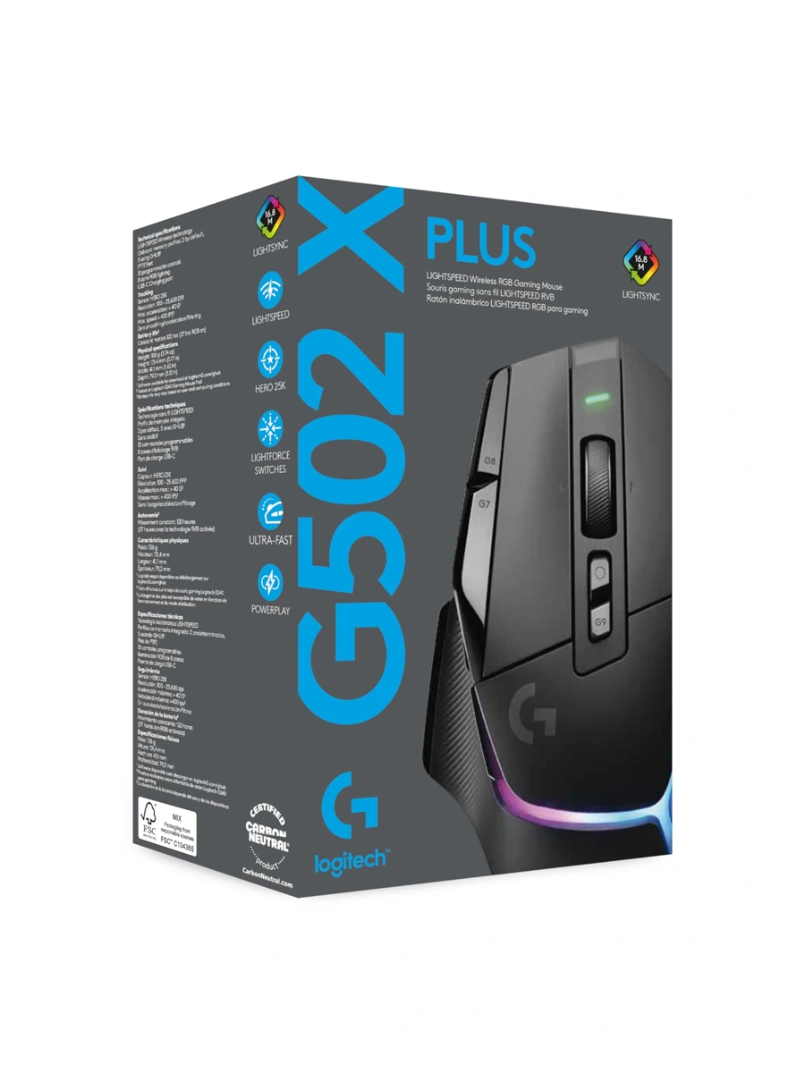 Беспроводная игровая мышь Logitech G G502 X Plus чёрный