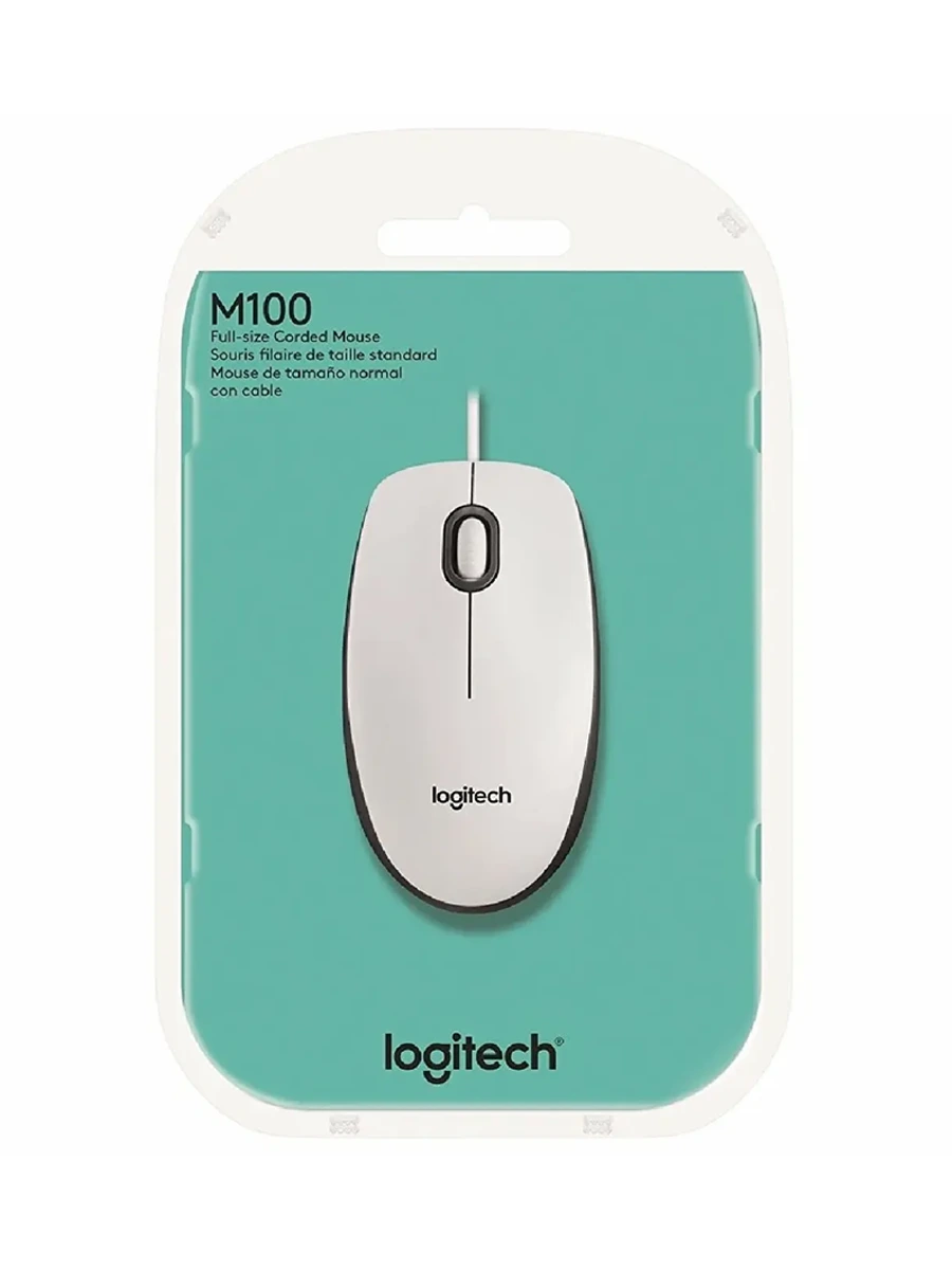 Проводная мышь Logitech M100 белый