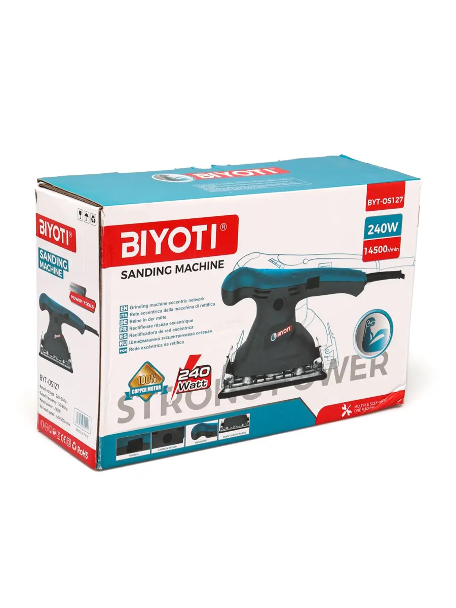 Эксцентриковая шлифмашина Biyoti BYT-OS127, ART-2707