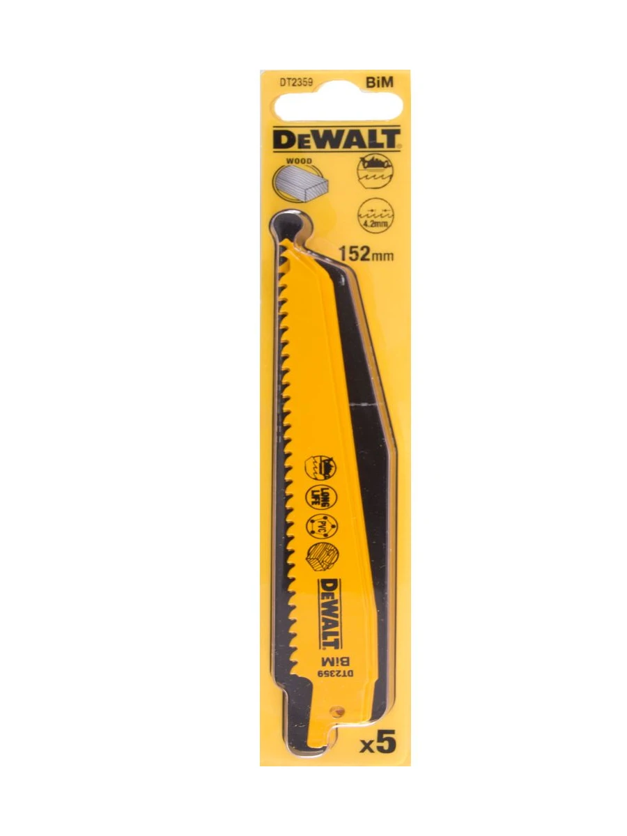 Полотно для сабельной пилы 152 x 4.2 мм DeWalt DT2359 5шт