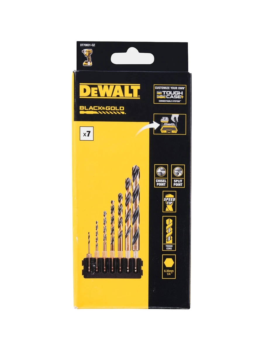 Набор свёрл по металлу 2-10мм DeWALT "Black&Gold" DT70831-QZ 7шт