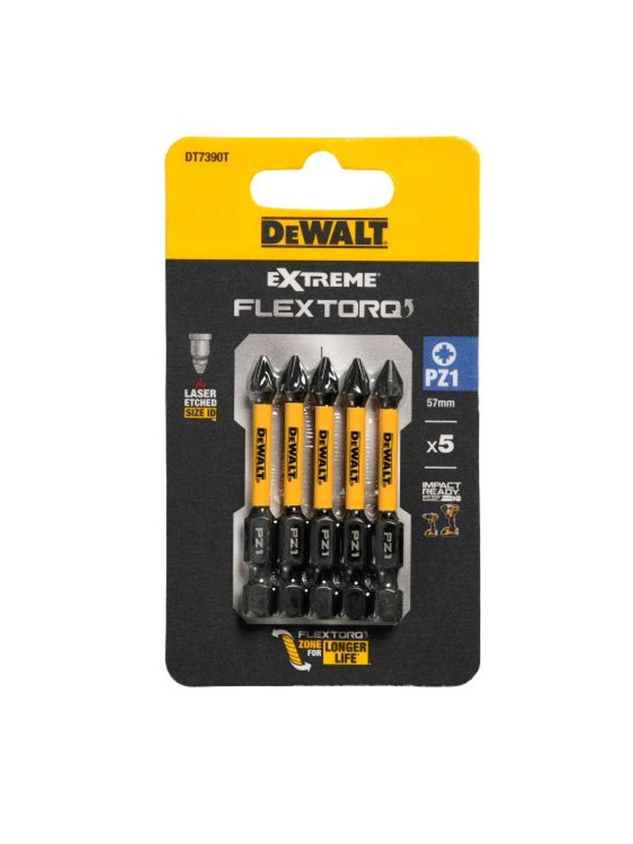 Биты 7мм DeWalt FLEXTORQ PZ1 DT7390T-QZ 5шт