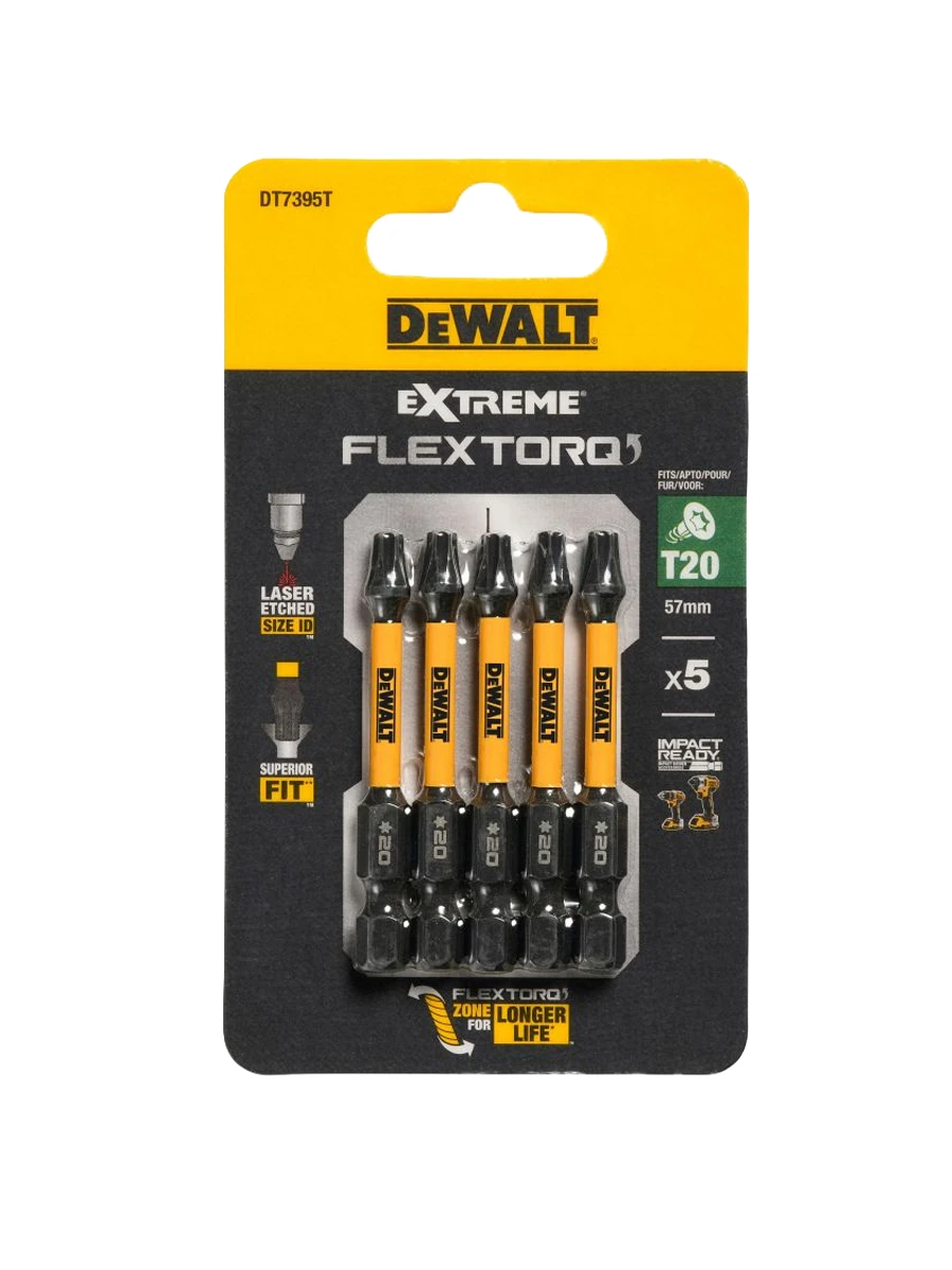 Биты 57мм DeWalt FLEXTORQ T20 DT7395T-QZ 5шт