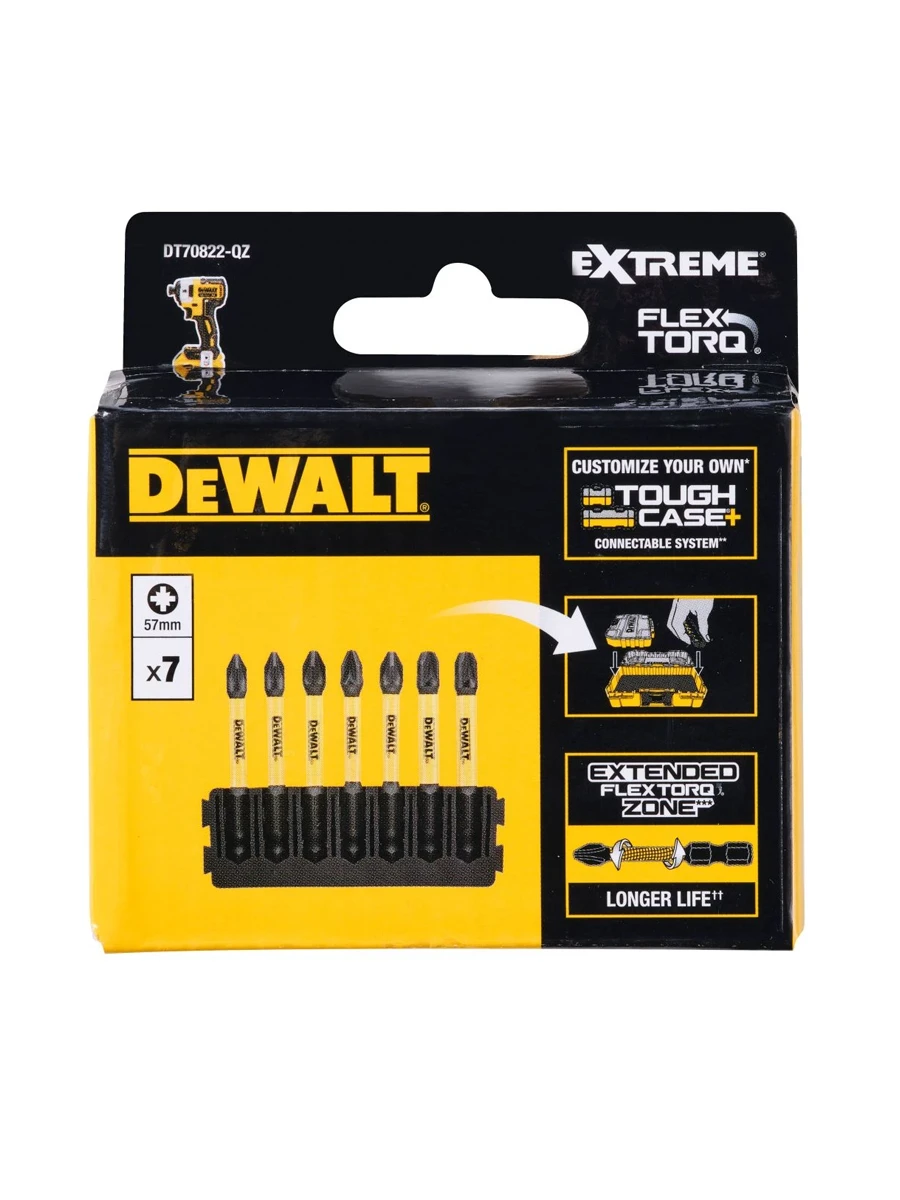 Набор бит 57мм DeWalt FLEXTORQ PZ DT70822-QZ 7шт