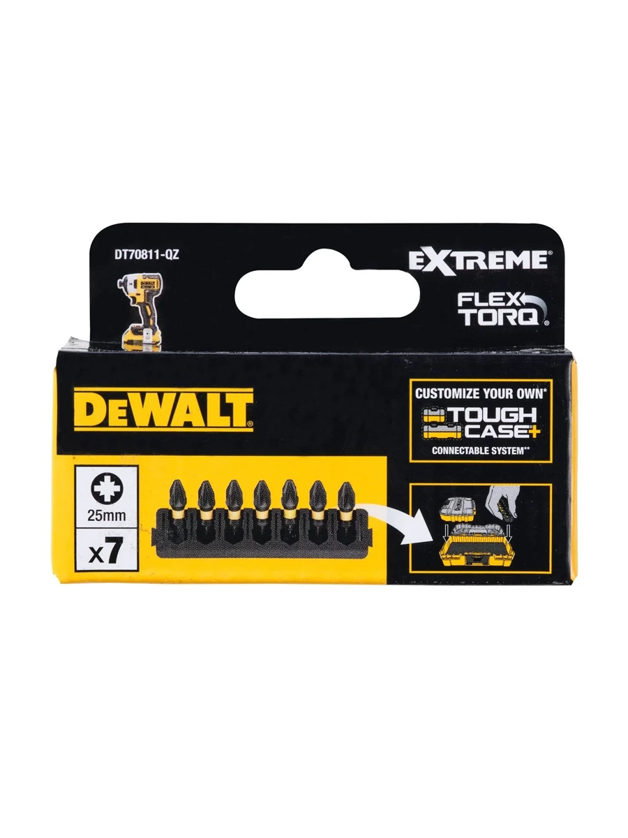 Биты 25мм DeWalt FLEXTORQ PZ2 DT70811-QZ 7шт
