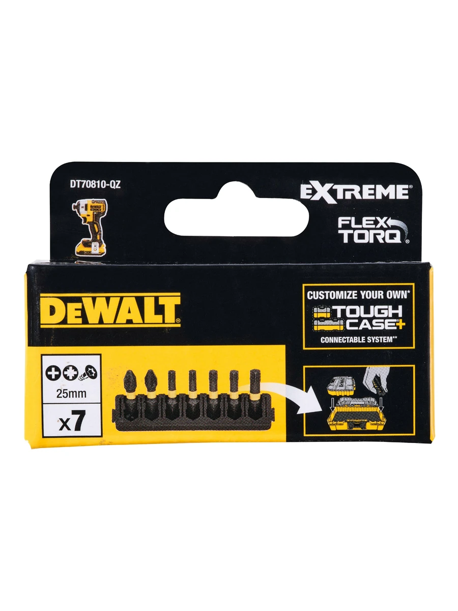 Набор бит 25мм DeWalt FLEXTORQ PH PZ TX DT70810-QZ 7шт