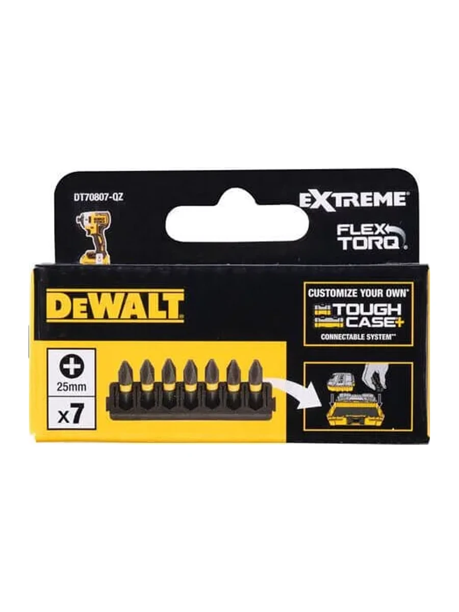 Биты 25мм DeWalt FLEXTORQ PH2 DT70807-QZ 7шт