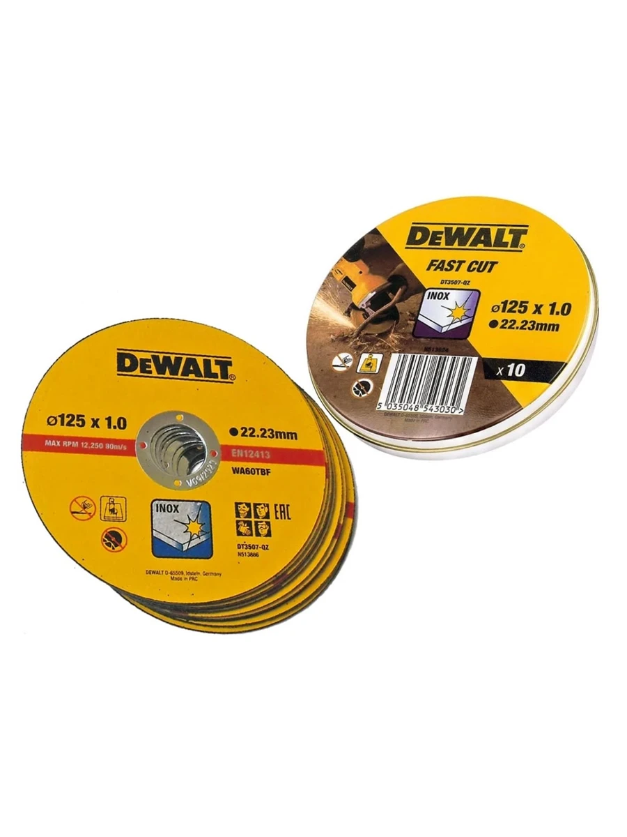 Круг отрезной 125 x 22.2 x 1 мм DeWalt DT3507-QZ 10шт
