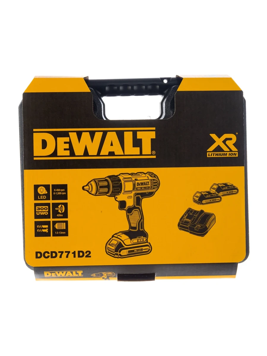 Двухскоростная безударная дрель-шуруповёрт DeWalt DCD771D2-QW
