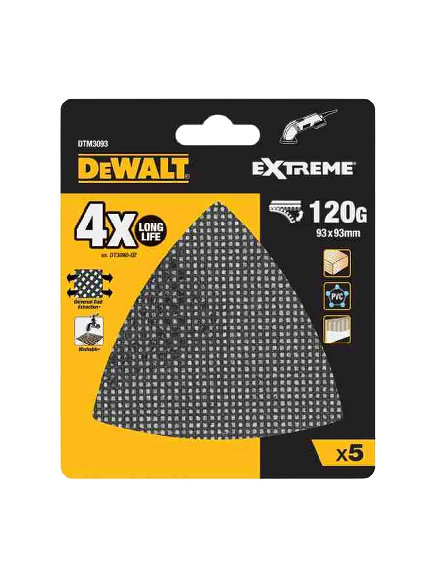 Шлифовальная сетка 93 х 93 мм DeWalt 120G DTM3093-QZ 5шт