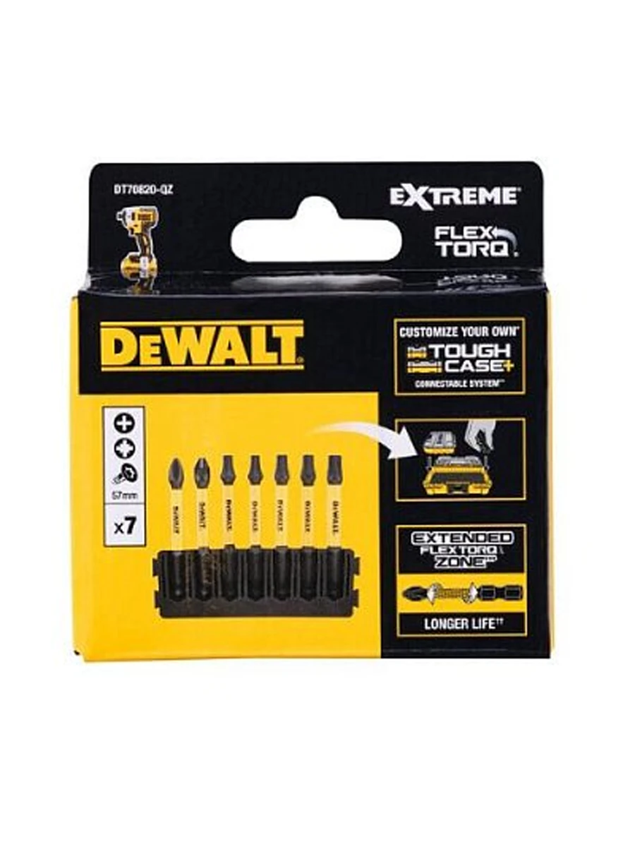 Набор бит 57мм DeWalt FLEXTORQ PH PZ TX DT70820-QZ 7шт
