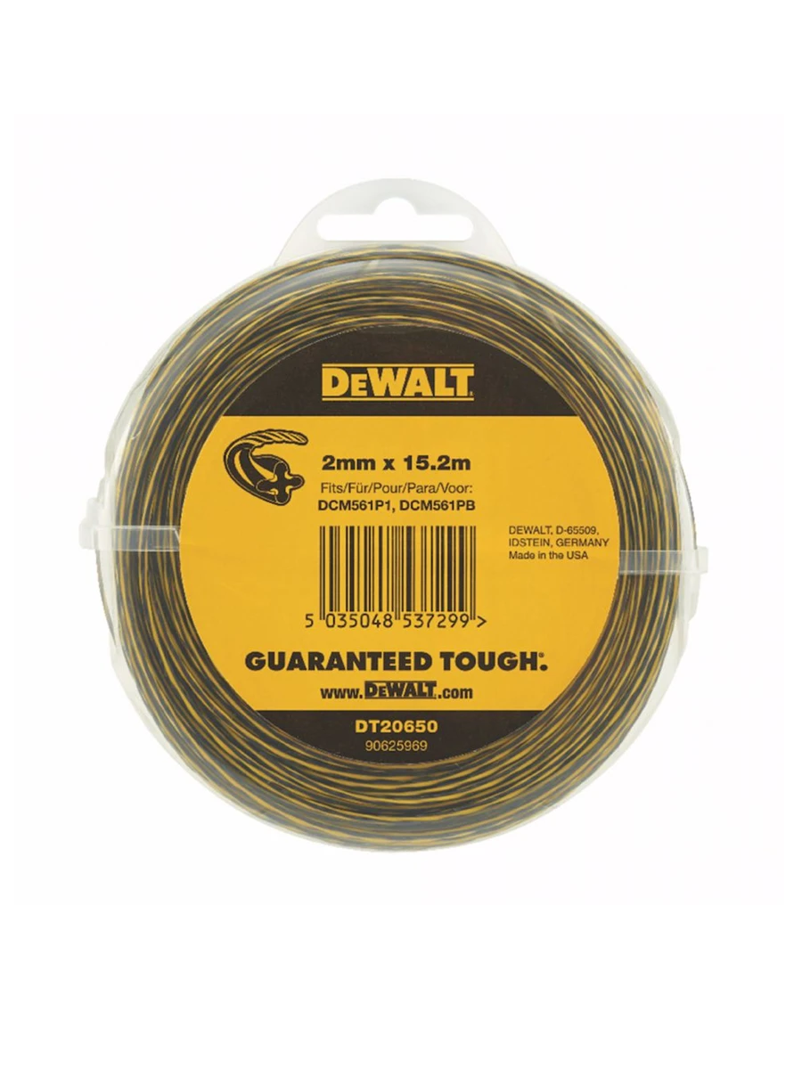 Леска для газонокосилки 2 мм х 15.2 м DeWALT DT20650-QZ