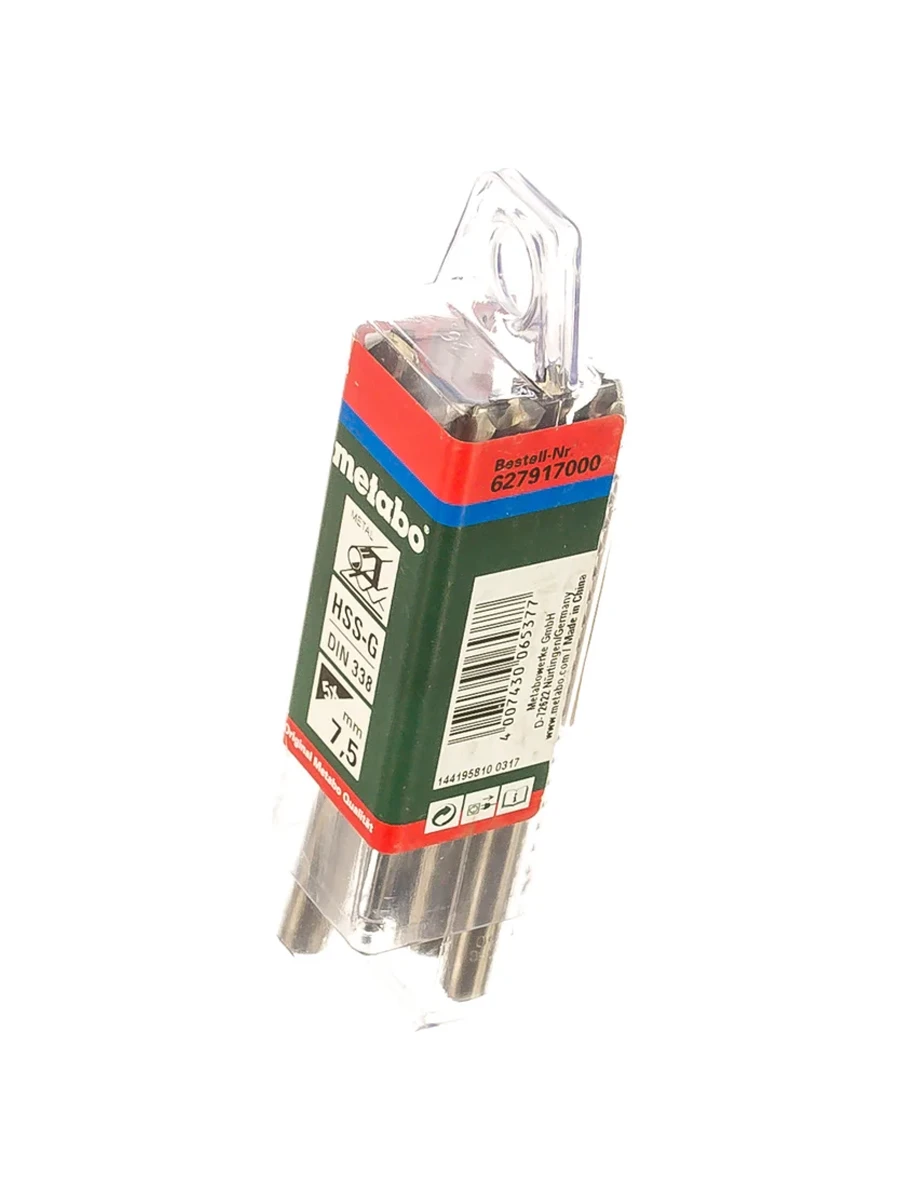 Сверло по металлу 7.5х109 мм HSS-G Metabo 627917000 5шт