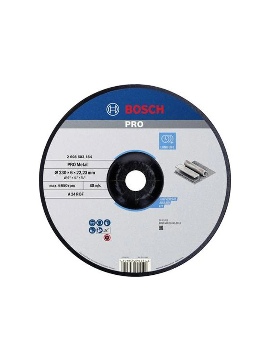 Круг обдирочный 230 x 6 x 22.23 мм Bosch Standard for Metal 2608603184