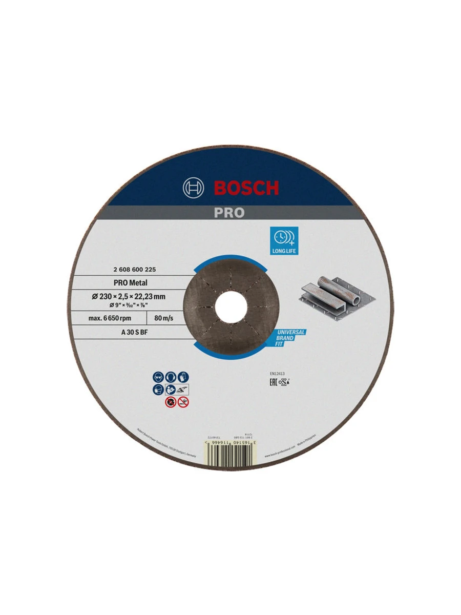 Круг отрезной 230 х 2.5 х 22.23 мм Bosch Expert for Metal 2608600225