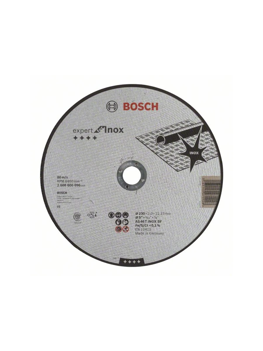 Круг отрезной 230 х 2 х 22.2 мм Bosch Expert for Inox 2608600096
