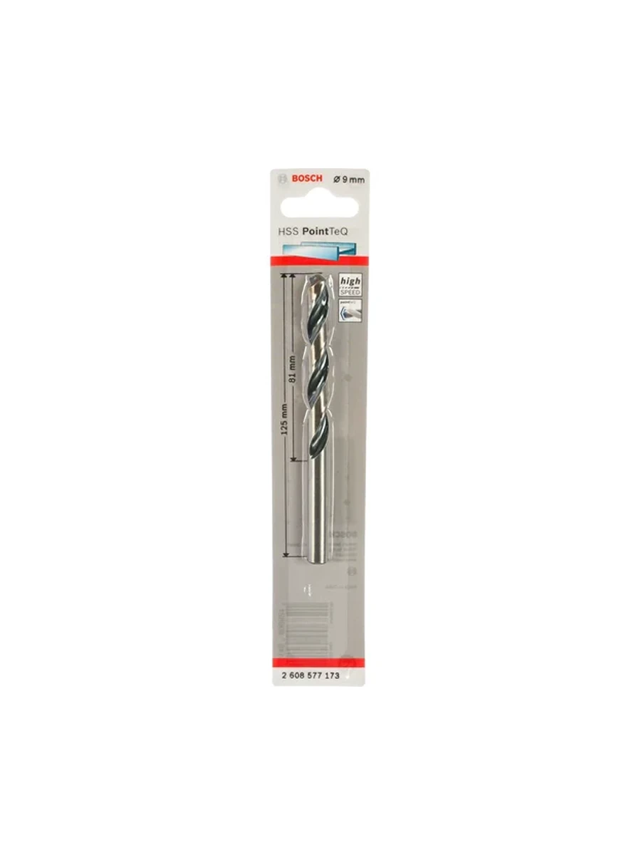 Сверло по металлу 9х81х125 мм HSS Bosch PointTeQ 2608577173