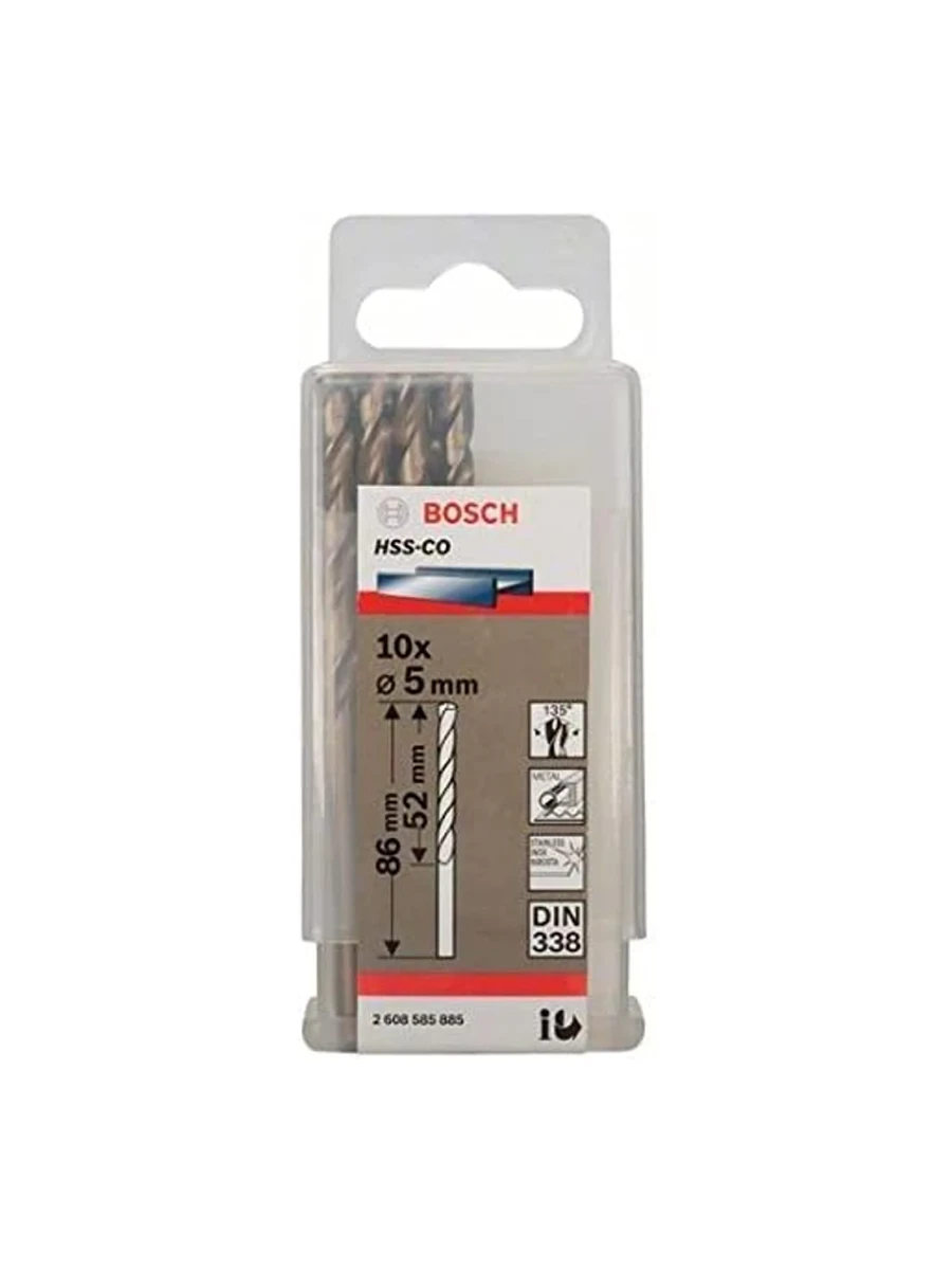 Сверло по металлу 5x86 мм HSS-Co Bosch Standard 2608585885 10шт