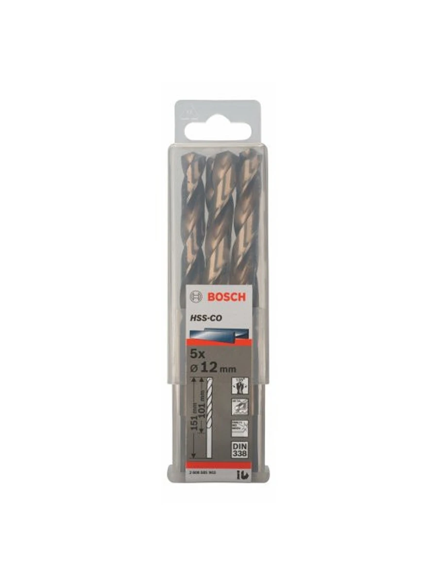 Сверло по металлу 12x151 мм HSS-Co Bosch Standardline 2608585903 5шт