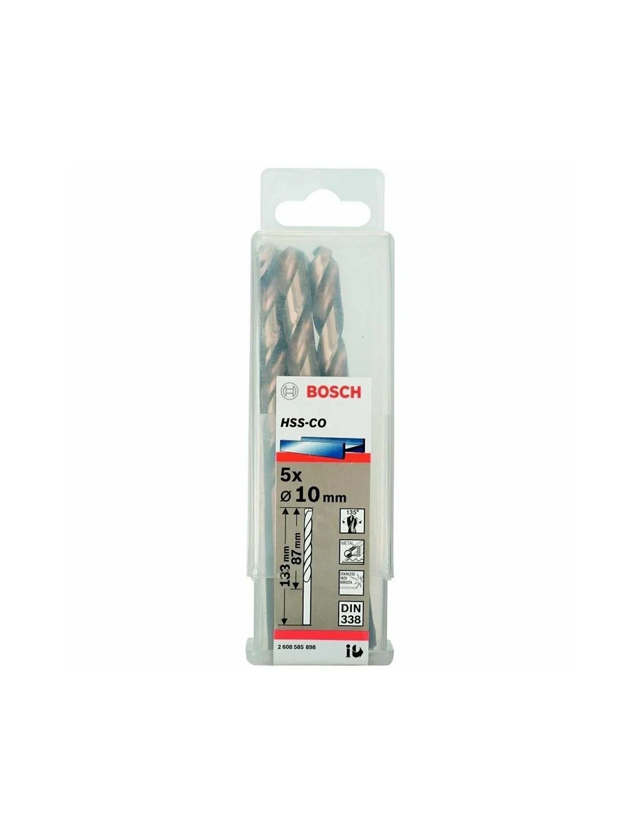 Сверло по металлу 10x133 мм HSS-Co Bosch Standardline 2608585898 5шт