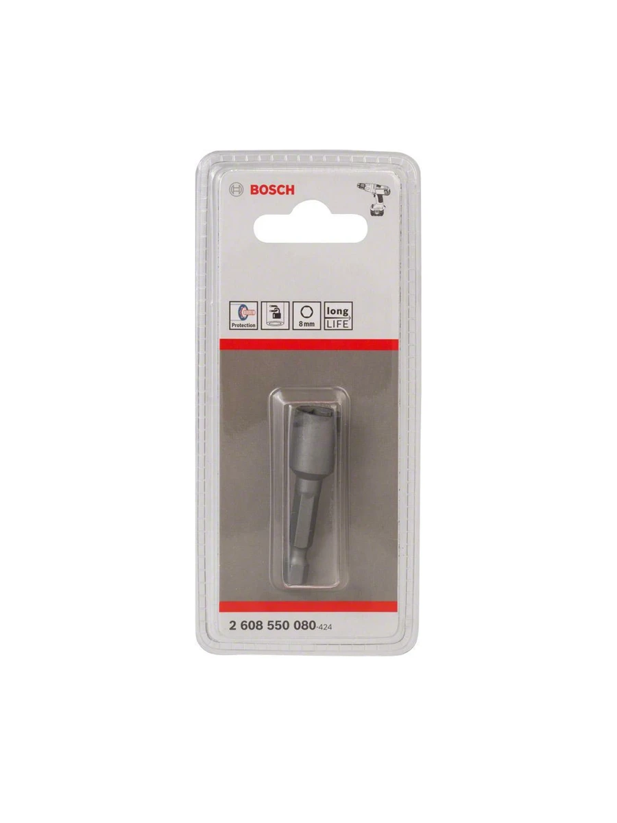 Торцевая головка 8 мм 1/4" HEX Bosch 2608550080