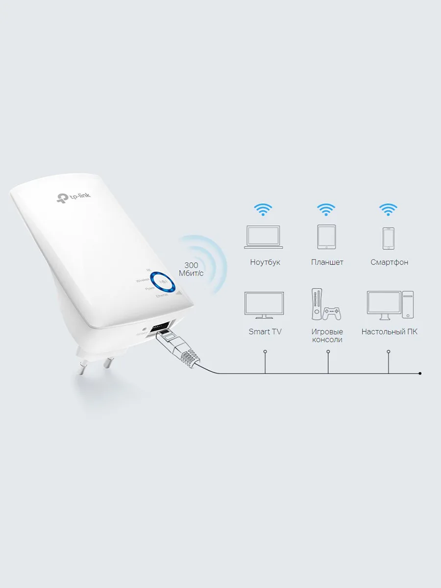 Усилитель Wi-Fi сигнала 2.4 ГГц 300 Мбит/сек TP-Link TL-WA850RE V7